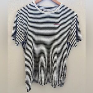Saturdays New York City White & Black Striped Crew Tee